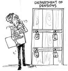 Is being a dual citizen a crime? Pensions Department, etc., think so