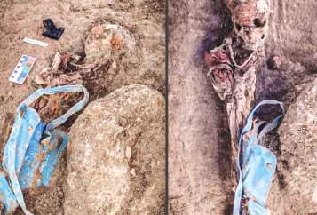 Bone fragments believed to be those of a child found at Chemmani