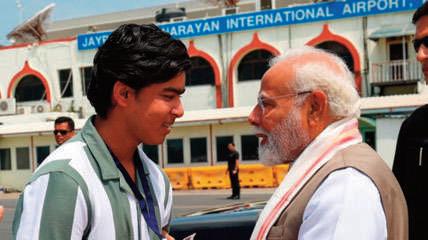 Modi meets 14-year-old cricket sensation Vaibhav Suryavanshi at Patna Airport