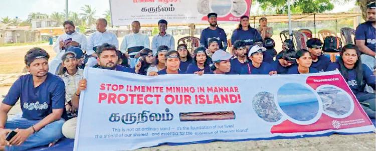 Catholics oppose sand mining, wind power mill in Mannar
