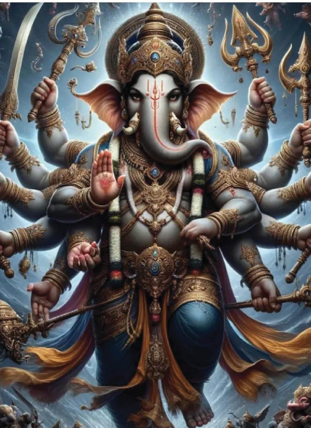 The fierce vira Ganapati and his vetala weapon