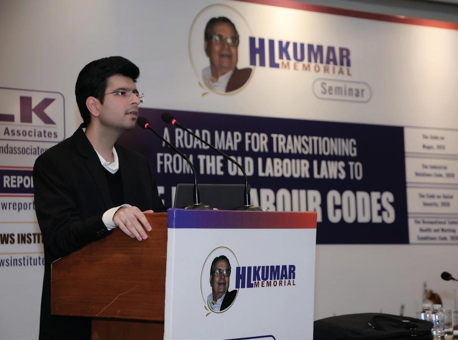 Yajat Kumar was invited as a speaker at a seminar on the new labour law codes organized by H.L. Kumar & Associates and the Labor Law Institute