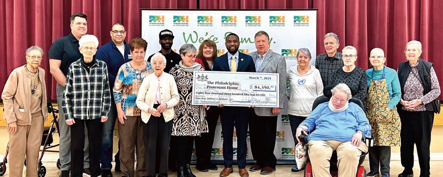 Bellmon presents check to Philadelphia Protestant Home for transportation of residents