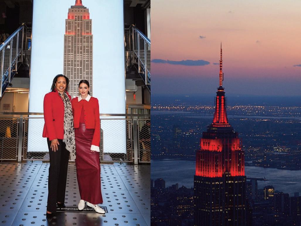 Empire State Building Shines Red in honor of Dress for Success' Women Who Inspire Campaign