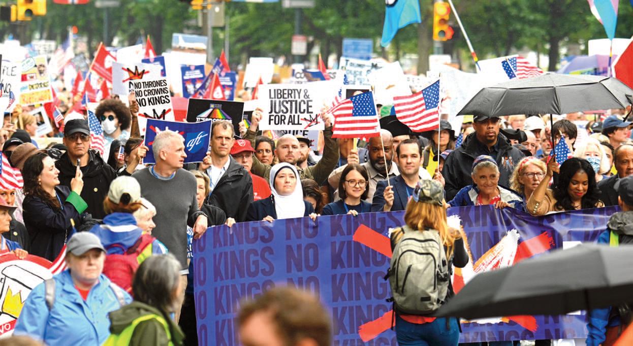 "No Kings" demonstrators crowd streets, parks and plazas across the US. Organizers say millions came