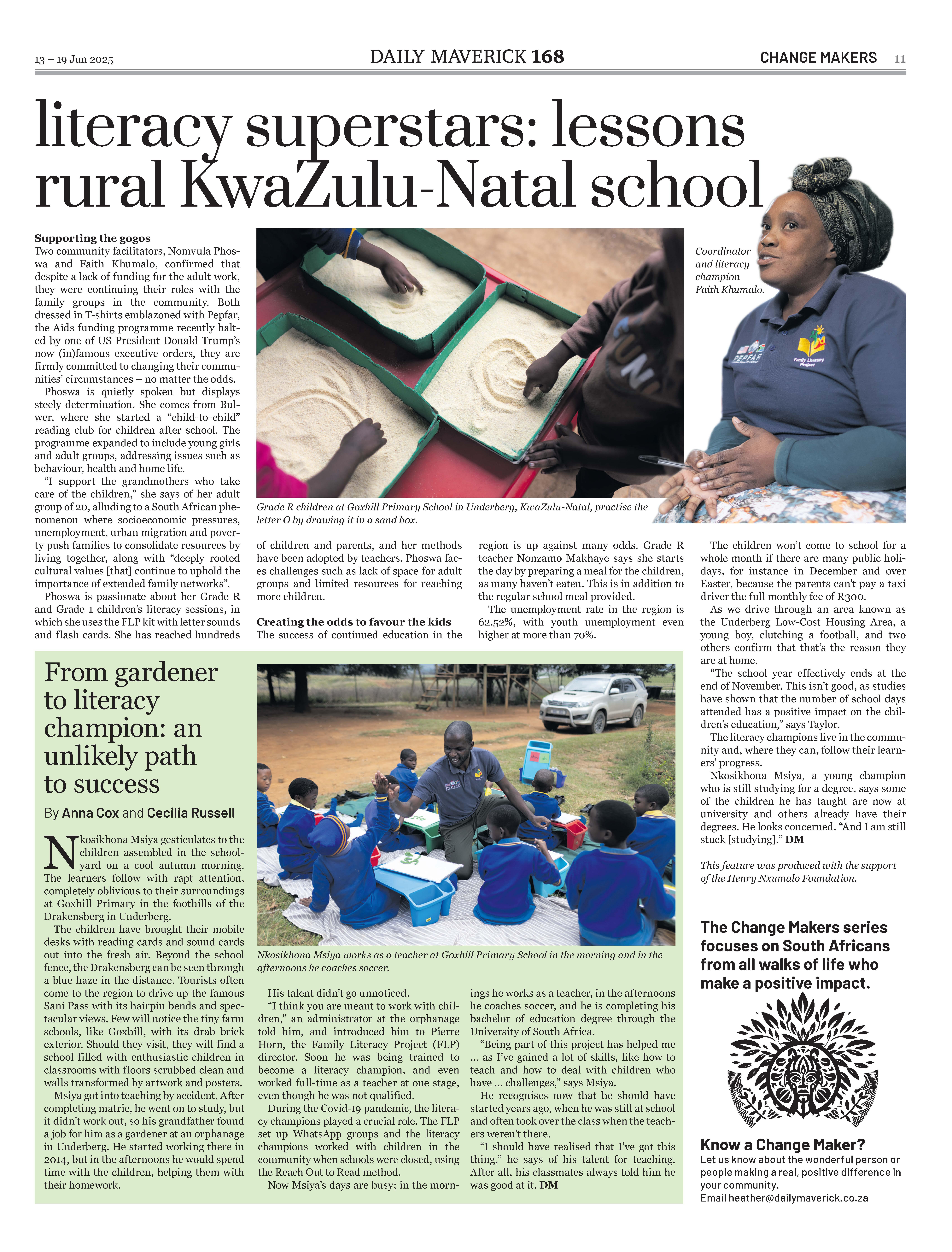 literacy superstars: lessons rural KwaZulu-Natal school