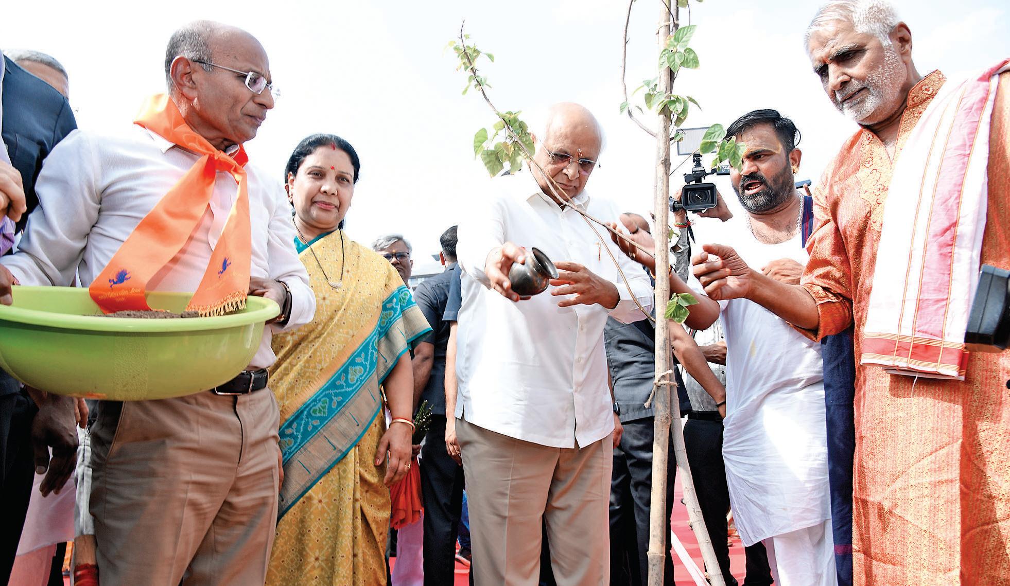 CM plants first sapling at AMC's Sindoor Van