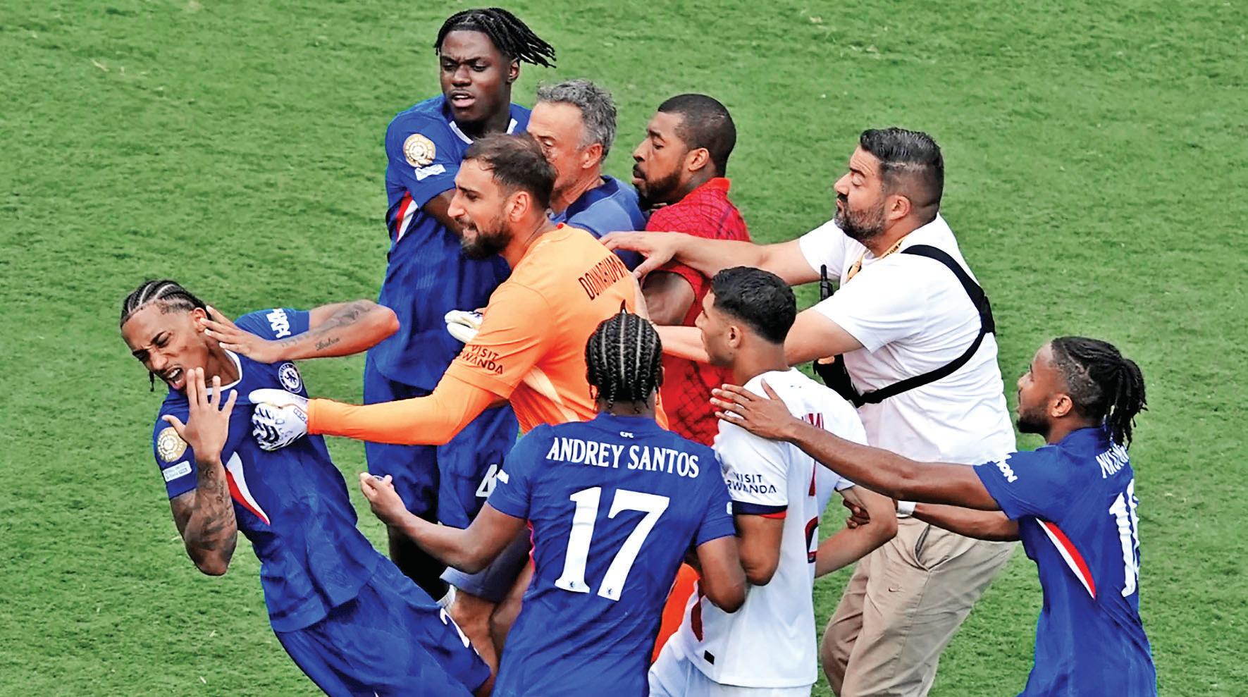 Post-match scuffle erupts after Chelsea's victory