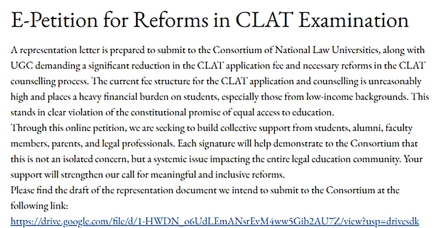 Law students slam CLAT's steep fees, file online plea