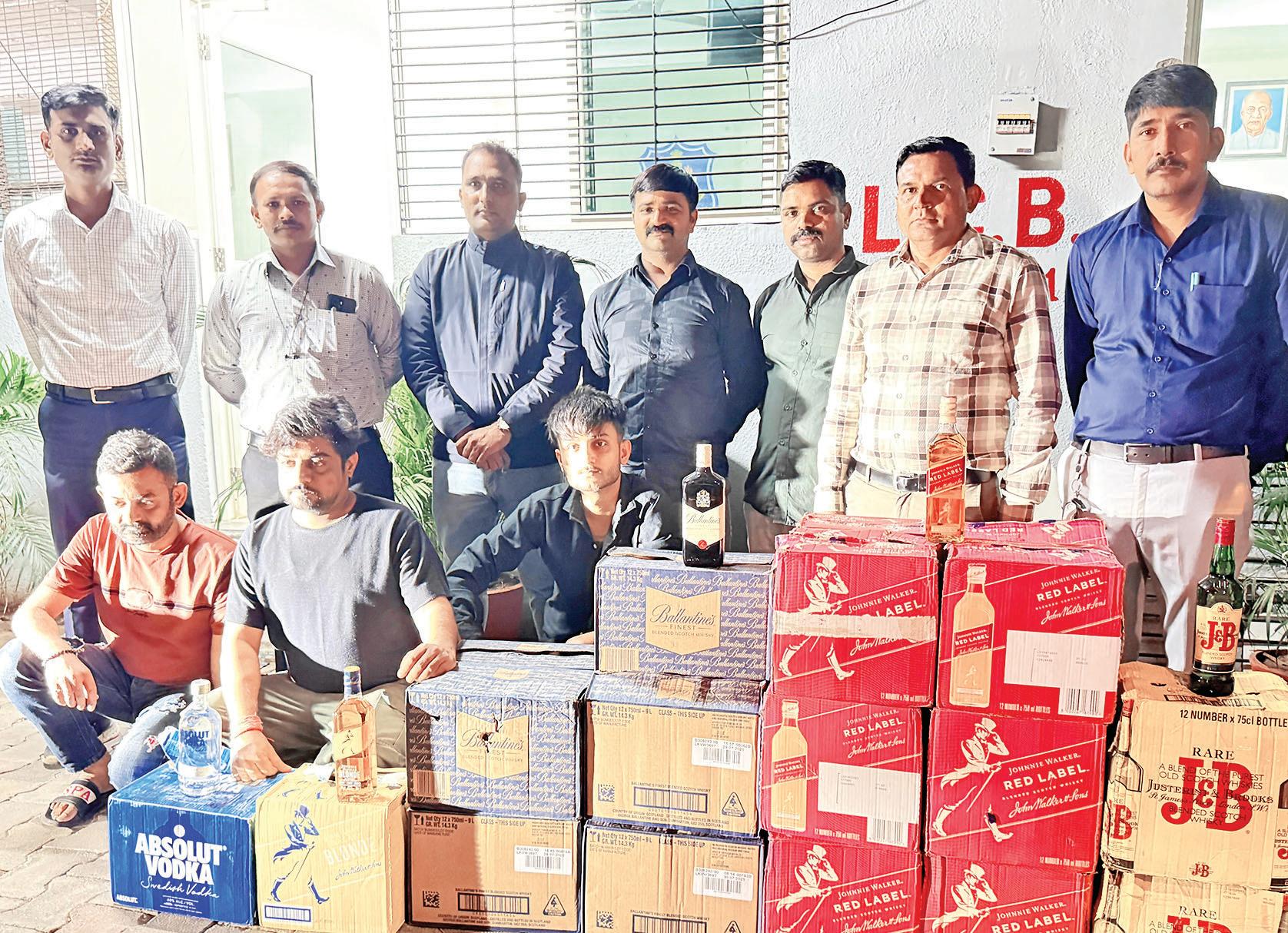 3 held with Rs 10.77L premium liquor in Memnagar