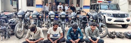 મહેસાણા-ગાંધીનગર જિલ્લાના બાઈક ચોરીના ૧૩ ગુનાનો ભેદ ઉકેલાયો, ૫ ઝડપાયા
