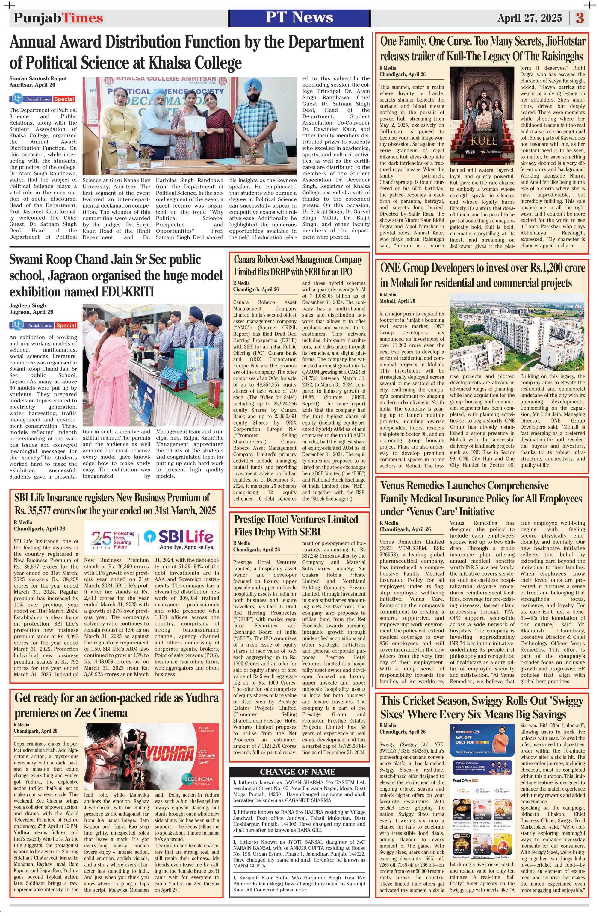 ONE Group Developers to invest over Rs.1,200 crore in Mohali for residential and commercial projects