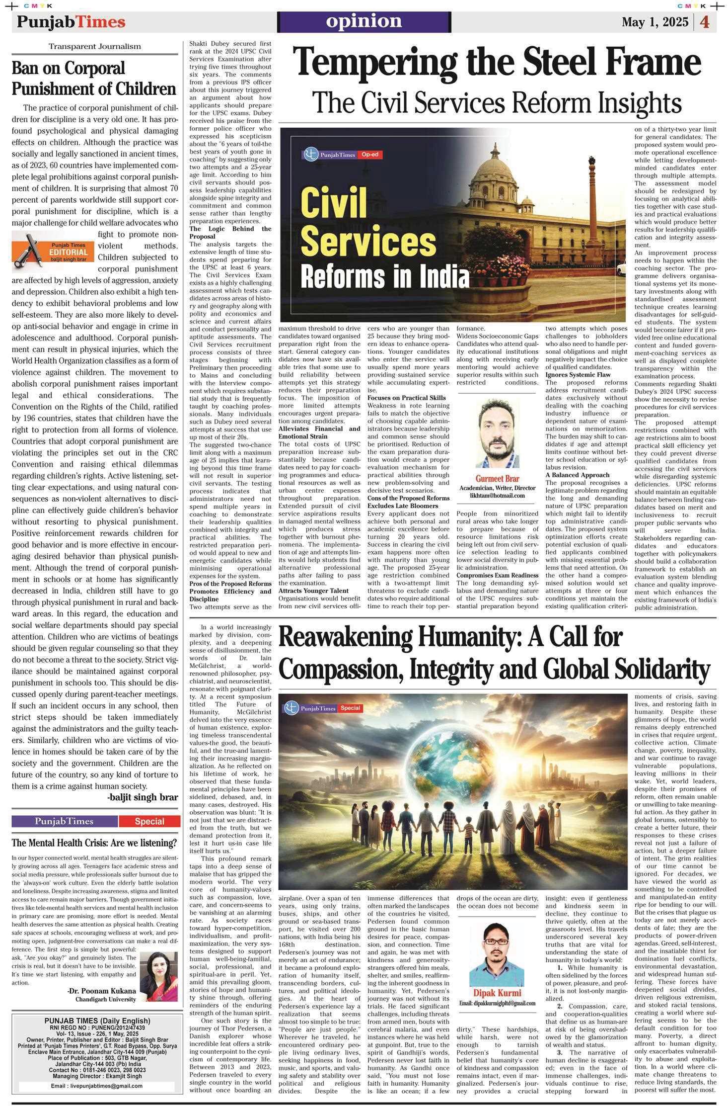Reawakening Humanity: A Call for Compassion, Integrity and Global Solidarity