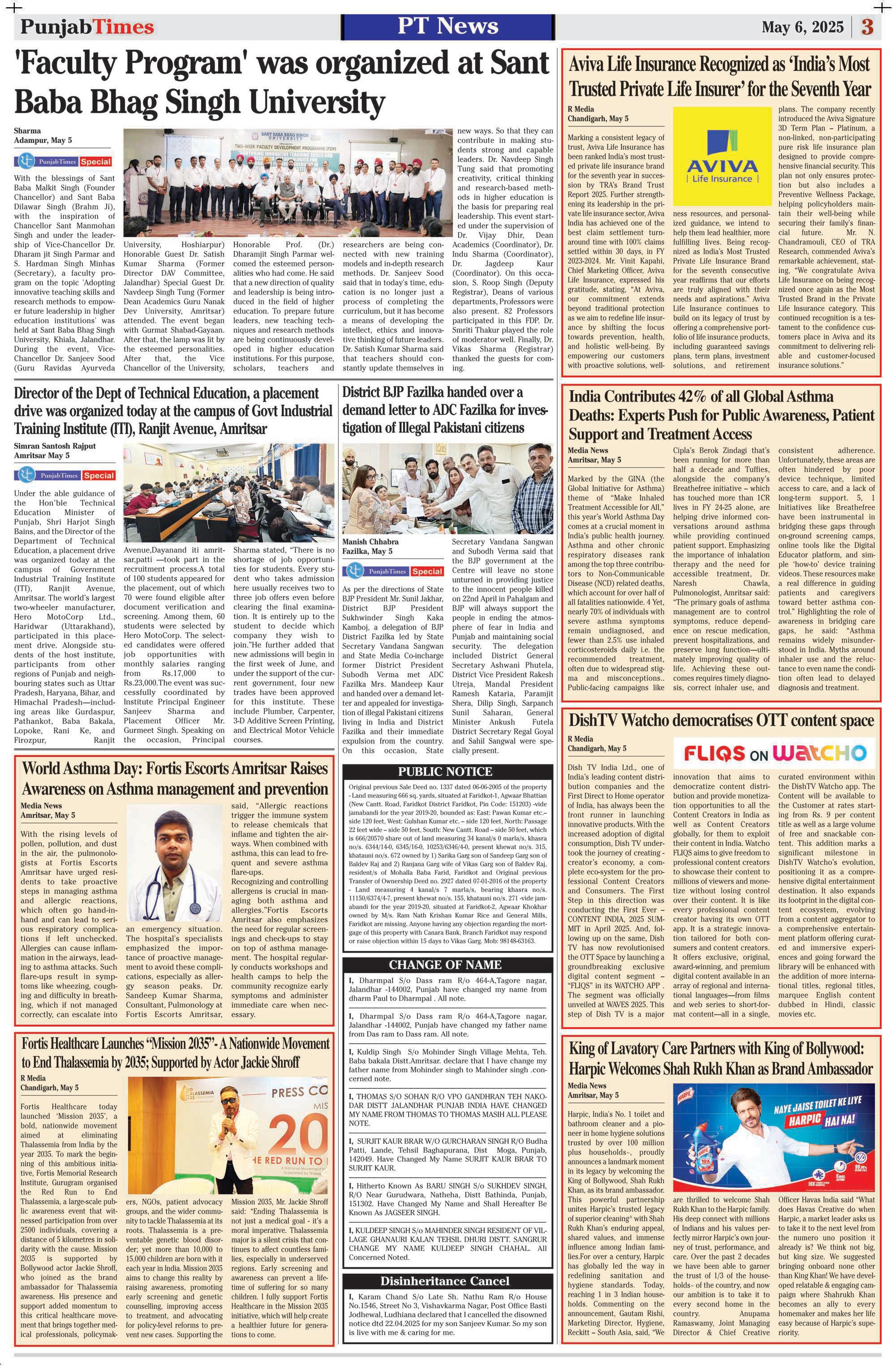 World Asthma Day: Fortis Escorts Amritsar Raises Awareness on Asthma management and prevention