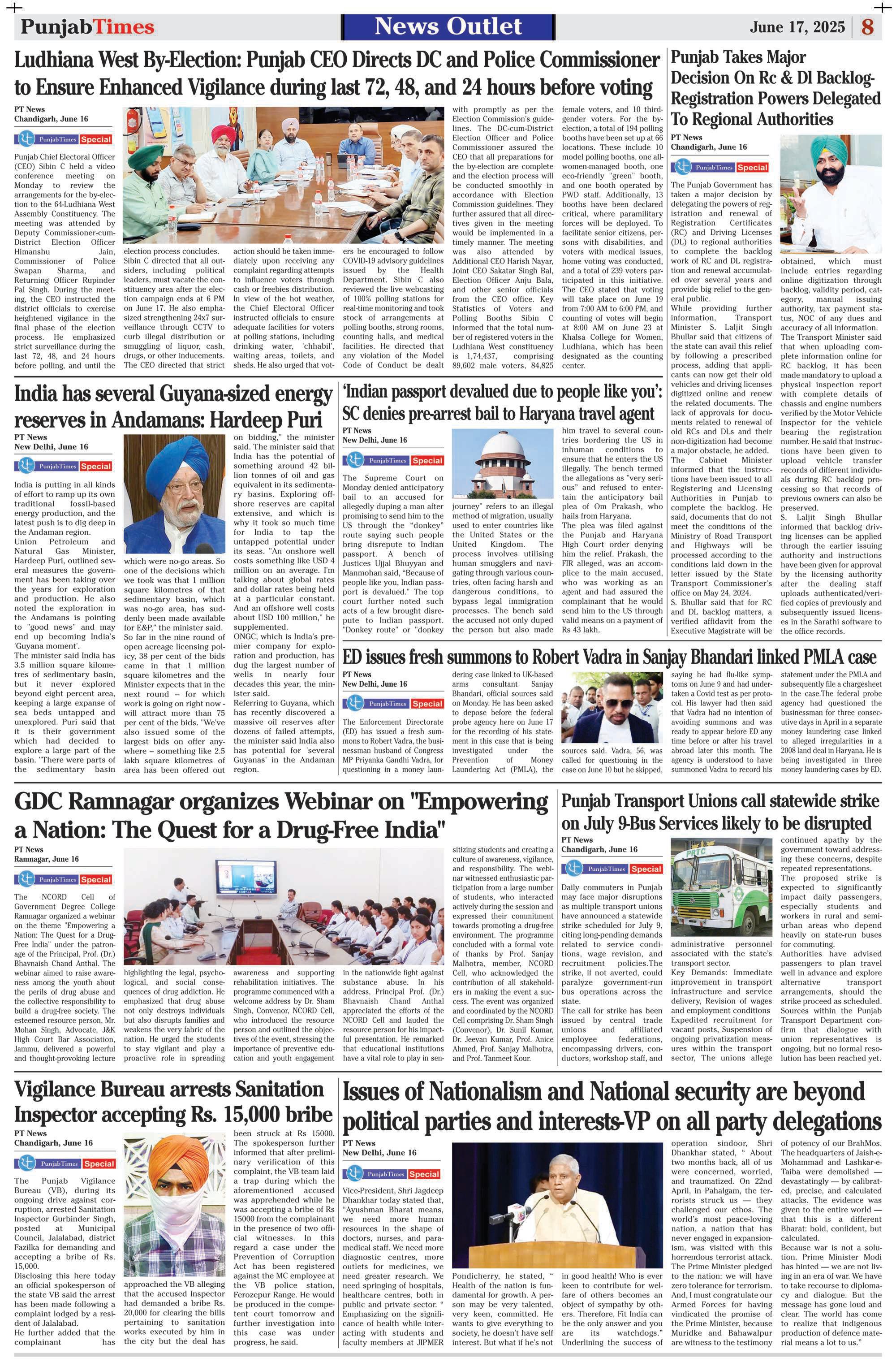 Ludhiana West By-Election: Punjab CEO Directs DC and Police Commissioner to Ensure Enhanced Vigilance during last 72, 48, and 24 hours before voting