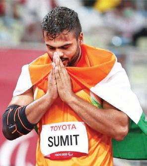 Sumit Antil strikes gold in Men's Javelin F64 category
