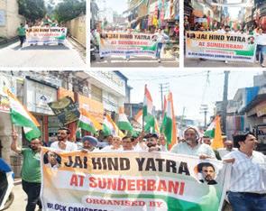 Ravinder leads 'Jai Hind Yatra' in Sunderbani, Ramban