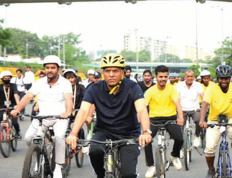 Sports Minister Mandaviya leads Fit India Sundays on Cycle in New Delhi