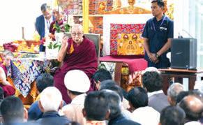 His Holiness the 14th Dalai Lama arrives in Leh