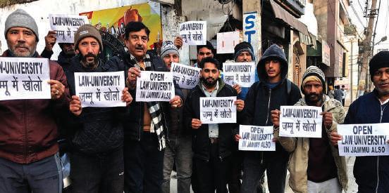 Dimple leads protest demanding NLU for Jammu