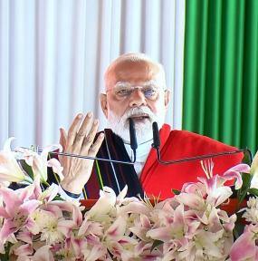 PM lays foundation stone for new projects worth Rs 7400 cr At Churachandpur, appeals for peace, prosperity