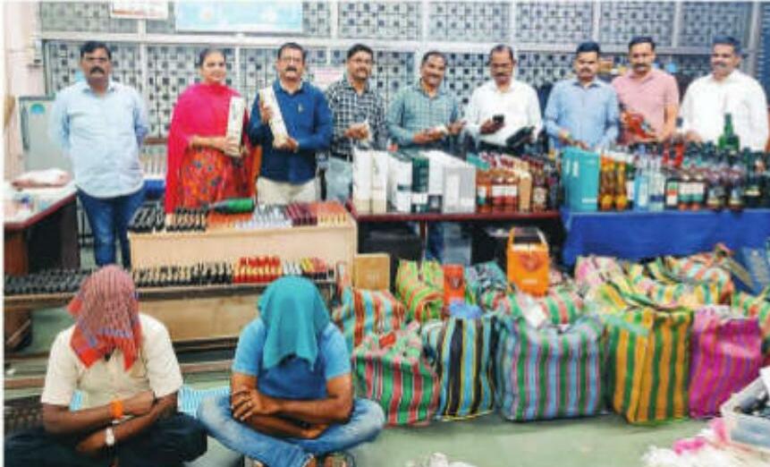आबकारी विभाग ने छापा मारा 25 लाख रुपए की शराब बरामद