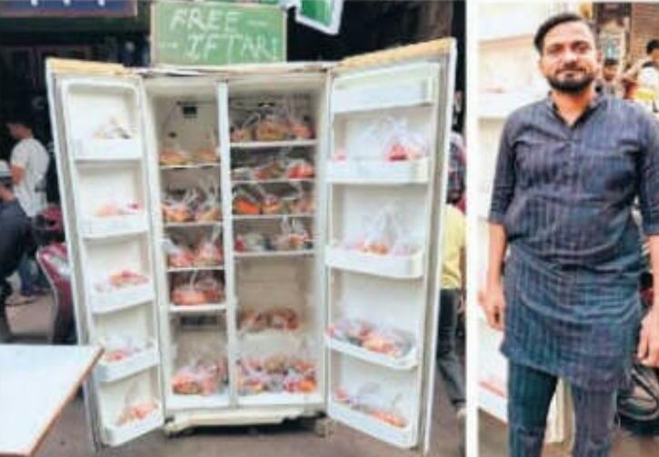 रोजेदारों का सहारा बना सड़क किनारे रखा फ्रिज
