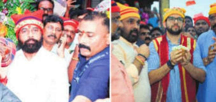 नारियल पूर्णिमा पर वर्ली कोलीवाडा में आमने-सामने आए शिंदे व आदित्य