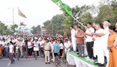 Cyclothon Yatra flagged off, leaves for Yamunanagar