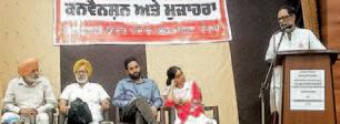 Revolutionary Center and Lok Morcha Punjab hold discussion and protest in Barnala