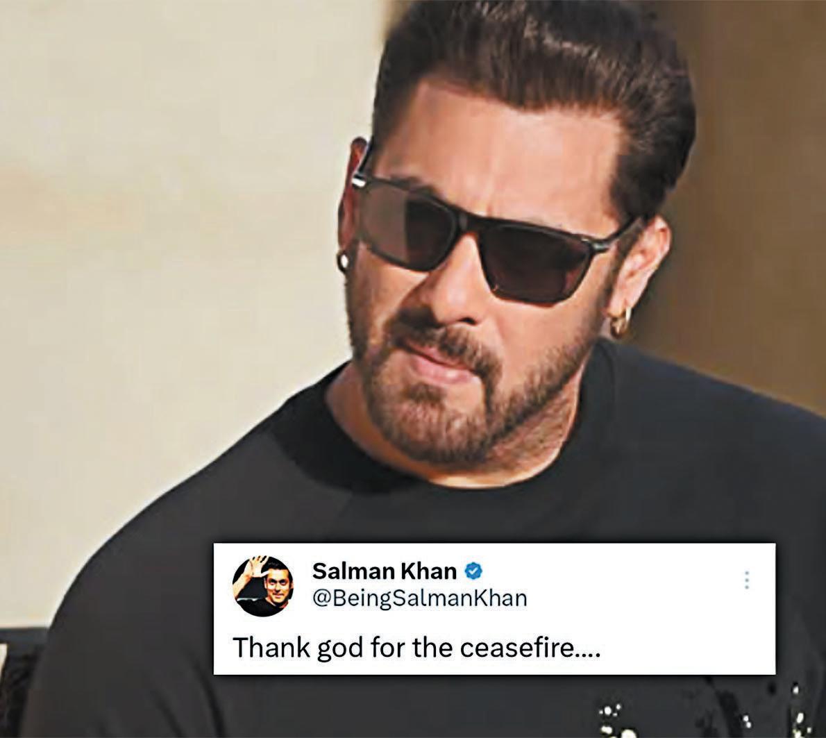 Salman Khan's deleted “ceasefire” tweet goes viral, netizens react