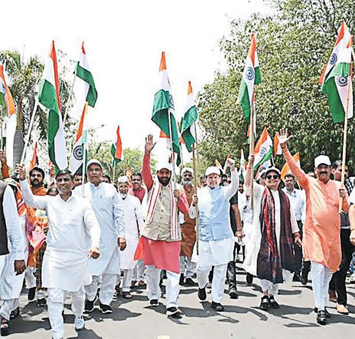 CM Saini leads Tiranga Yatra in Panchkula