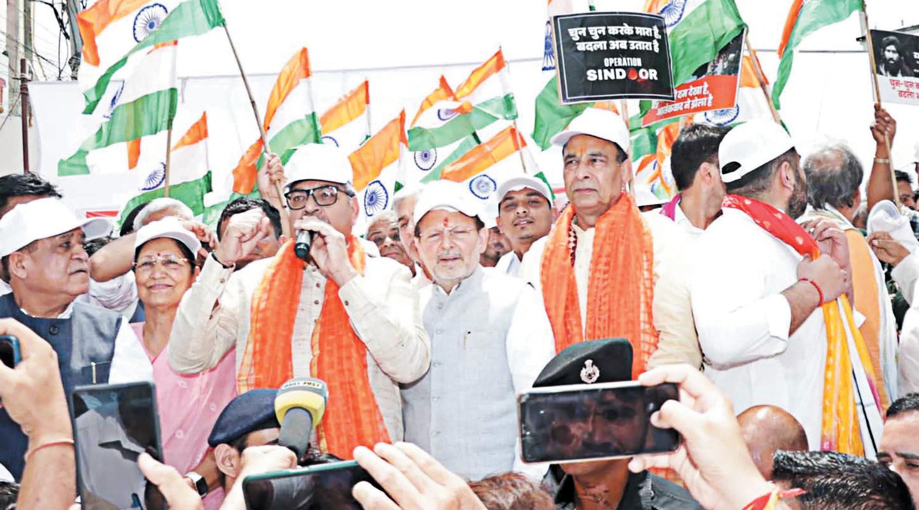 Tiranga Yatra in honour of PM Modi's strong leadership and valour of army