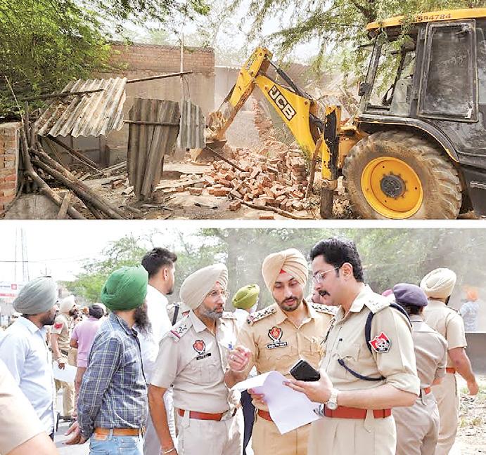 Yudh Nashiyan Virudh: SSP leads demolition of illegal structures built by drug smugglers