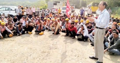 CITU stages protest at Dhaulasiddh Power Project against new labour codes