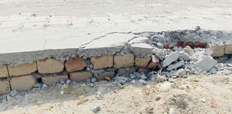Construction of road to crematorium built ten days ago has been damaged, eyebrows raised