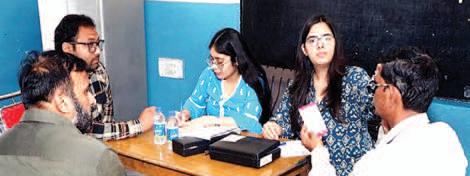Patients’ health checked in free health camp at Narsingh Das Public School