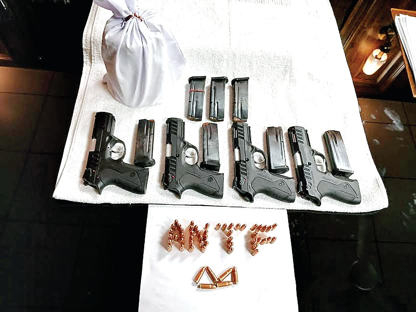Three drug traffickers held with 521-grams heroin, four sophisticated pistols from Amritsar