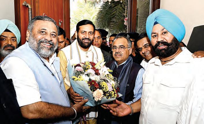 Haryana Chief Minister Nayab Singh Saini meets industrialists and eminent citizens in Ludhiana