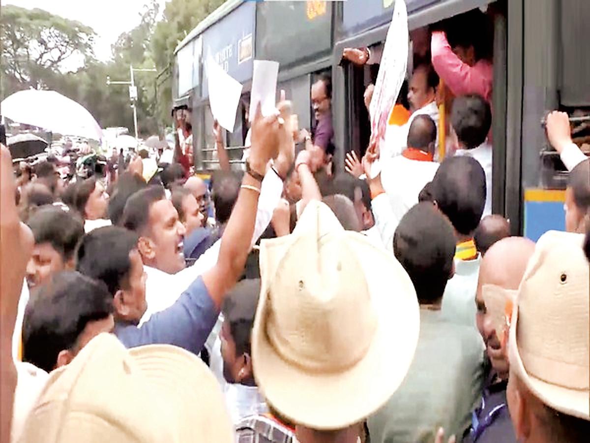 Police detain BJP workers following condolence meeting for Bengaluru stampede victims