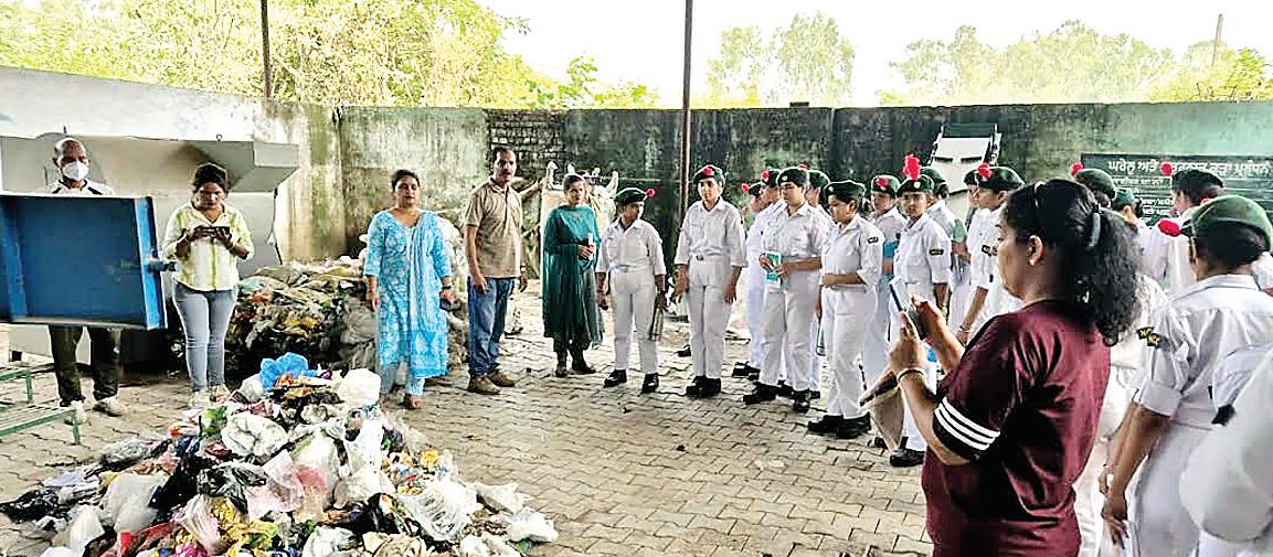 Cadets in NCC Naval camp of Partap World School attend insightful session on waste management and visit material recovery facility in Sarna