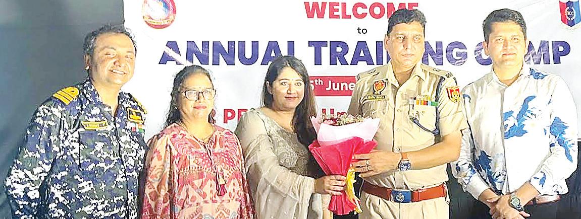 SP Manoj Thakur interacts with NCC Naval Cadets at Partap World School