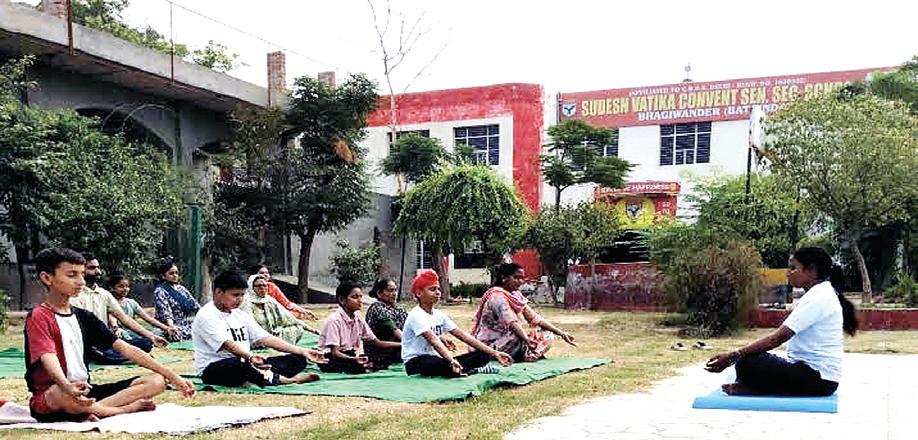 International Yoga Day celebrated at Sudesh Vatika Convent School Bhagiwander