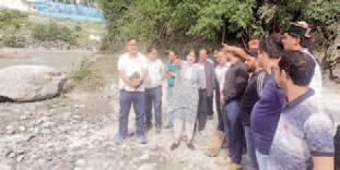 DC Kullu visits cloud burst areas