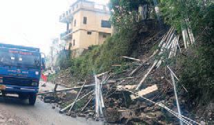 Wall collapses near Tauni Devi as hollow base fails during NH construction