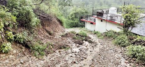 Self-built ambulance road in Gabba village destroyed due to lack of retaining walls; residents seek urgent govt help