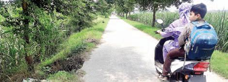 Demaged road invites acc accidents villagers waiting for repair