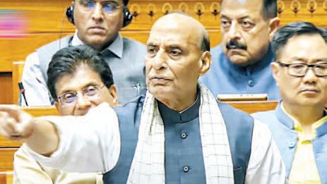 Op Sindoor paused as politico-military objective achieved : Rajnath in LS