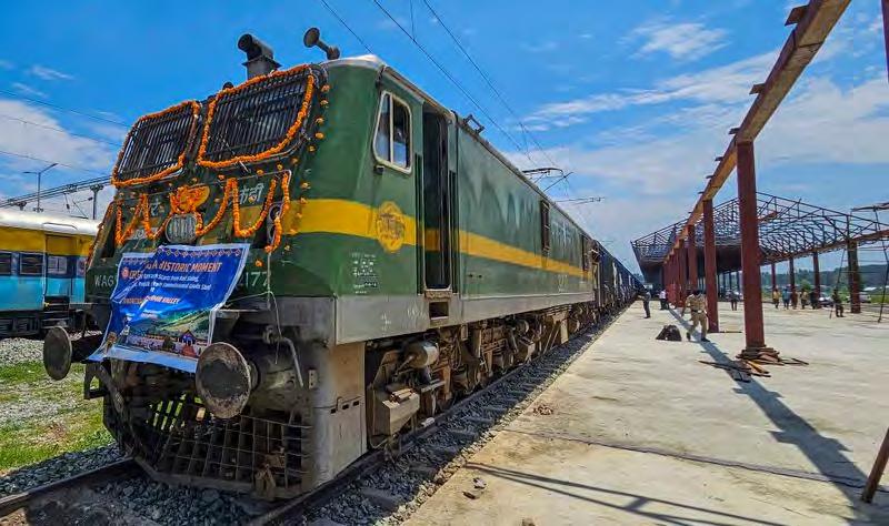 First-ever freight train carrying cement from Punjab arrives at Anantnag goods shed in Kashmir