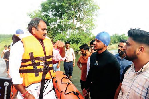 Dr. L. Murugan visits flood-affected areas in Rupnagar district